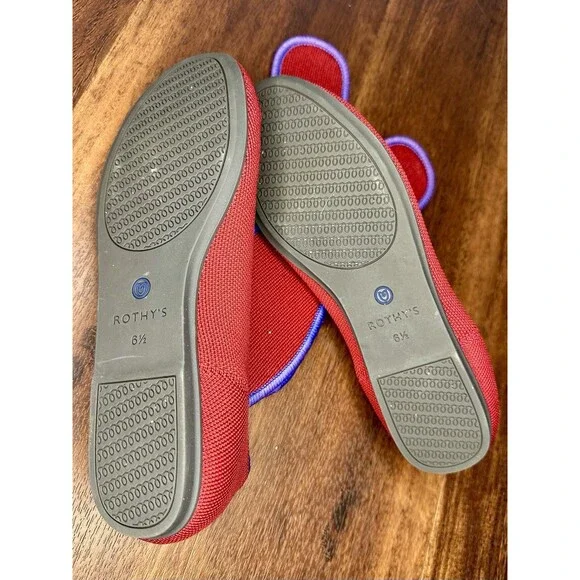 Rothy's Round Toe Ballet Flats Red Size 6.5 EUC!!! - Picture 5 of 5